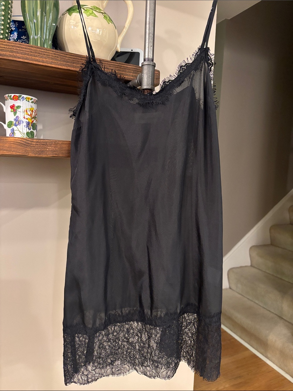 🖤 Johnny Was 4 Love & Liberty 100% Silk Lace Slip Dress XS